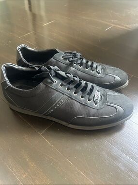 Hugo Boss Men's Black Low-Profile Lace-Up Sneakers